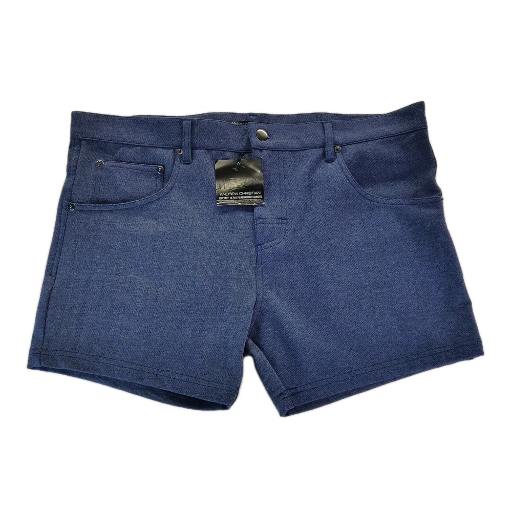 Andrew Christian Shorts Mens 36 Blue Lounge Beach Polyester Quick Dry